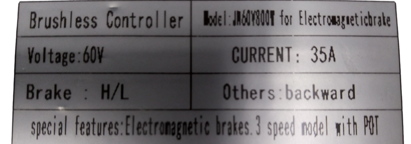 Controller 60v for Roadstar Deluxe 2018