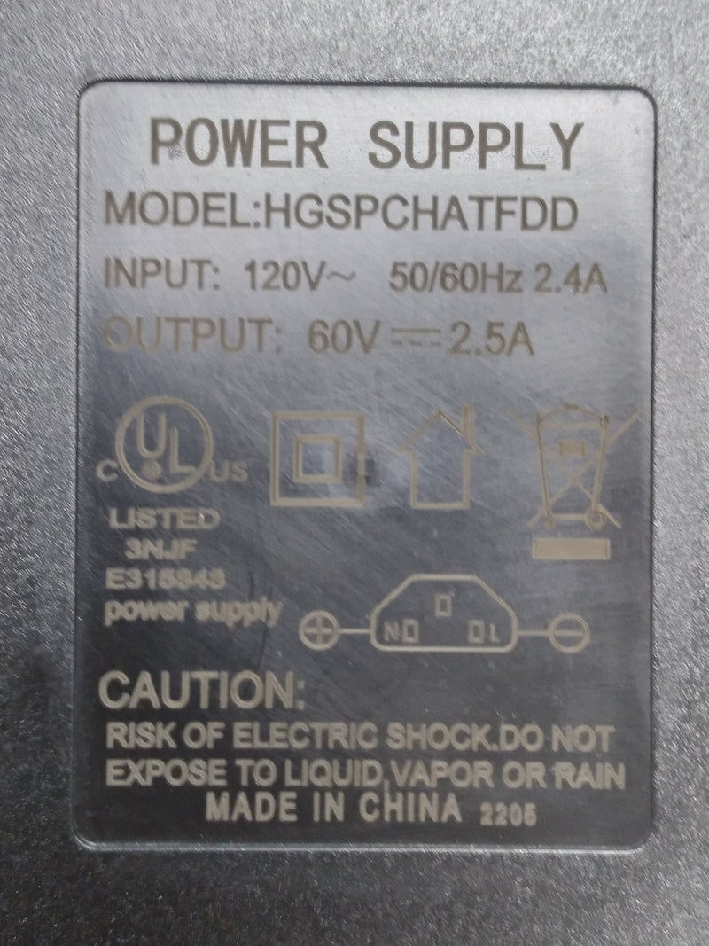 Charger 60V-2.5A LAB - PC plug T-type
