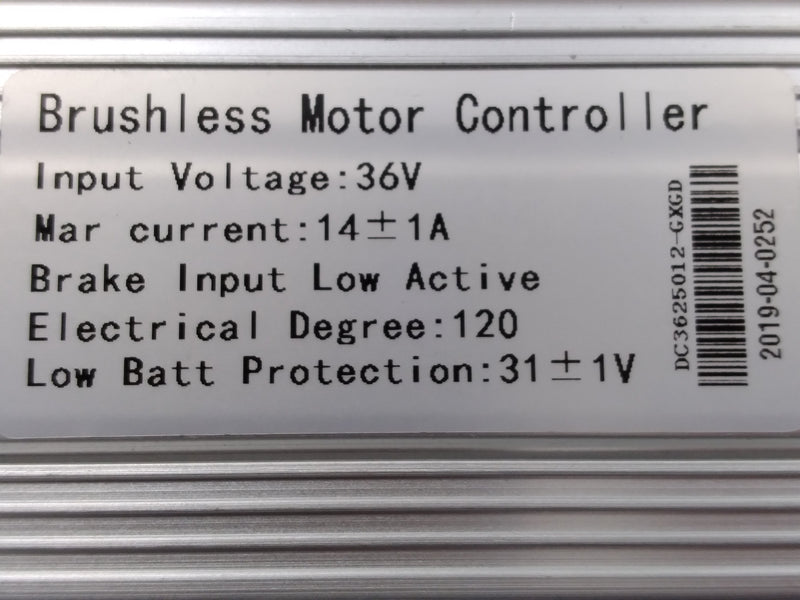 Brushless Motor Controller 36v 14A for Bicycle