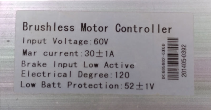 Brushless Motor Controller 60v 30Ah for Amalfi