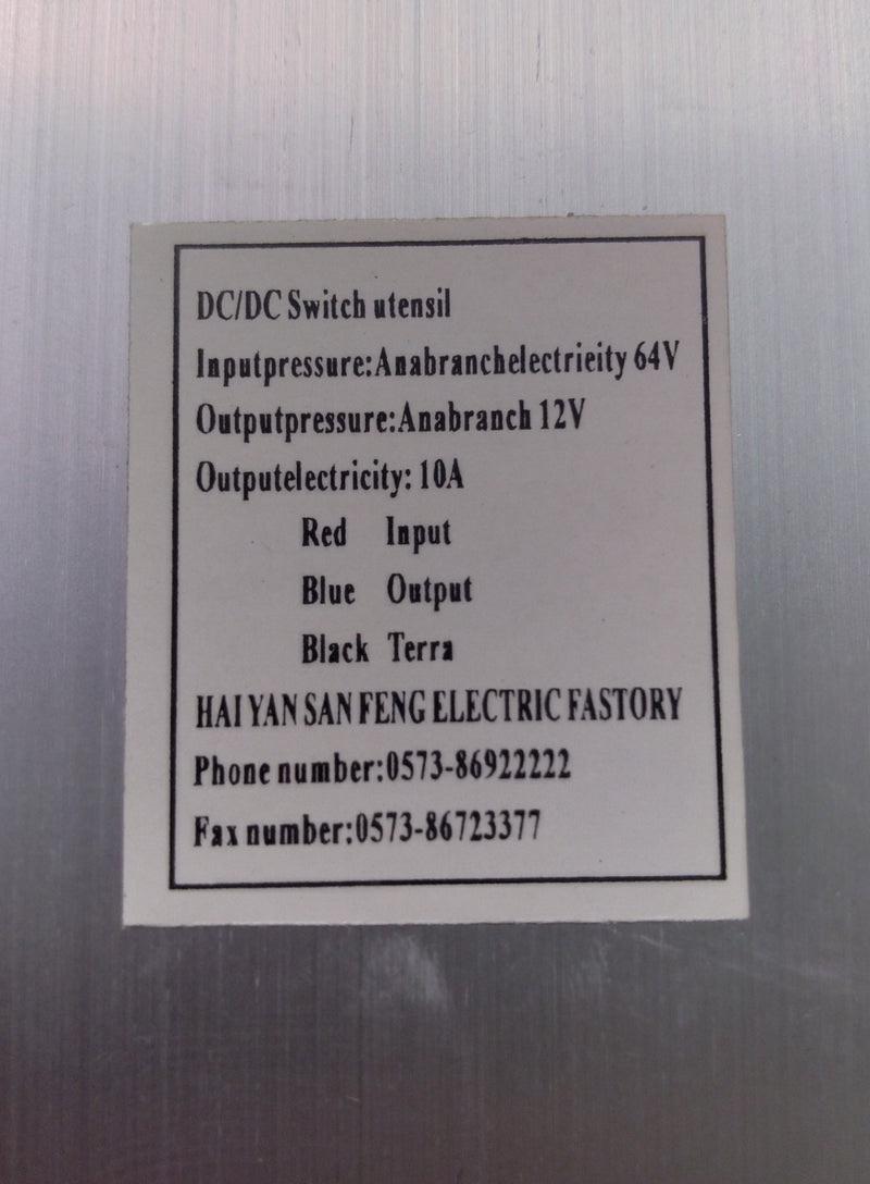 DC Converter 64v 10A