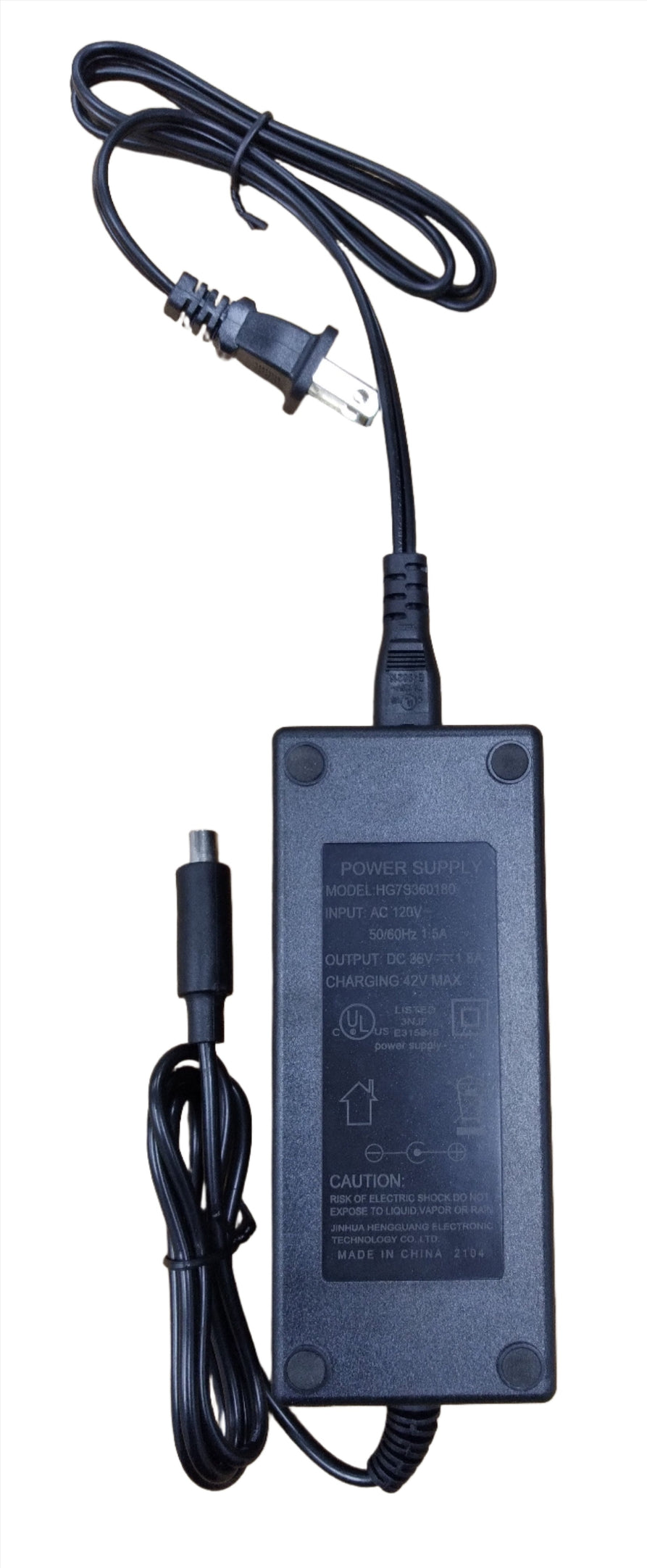 Charger 36v-1.8A Lithium RCA plug for Speed2