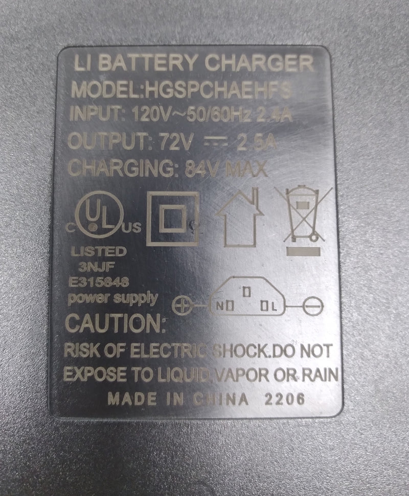 Lithium battery 72v-20Ah with charger for EM1/Rogue
