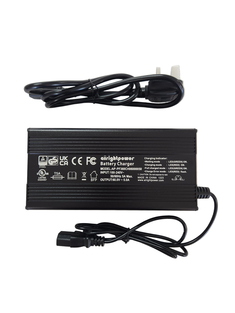 60V 5.0A Lithium Ion Charger PC Plug (T Type)