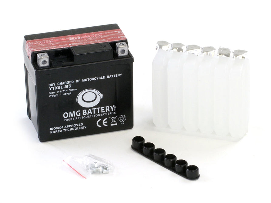 DRY CHARGED MF MOTORCYCLE BATTERY YTX5L-BS