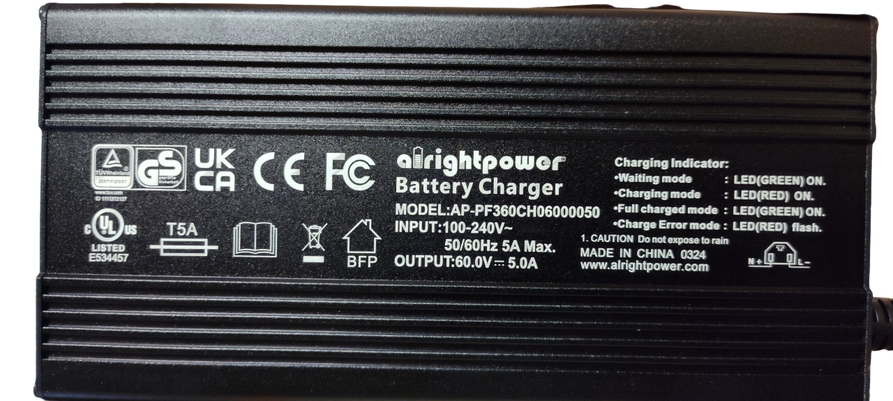 Charger 60v 5A LAB Intelligent Charger PC PLUG