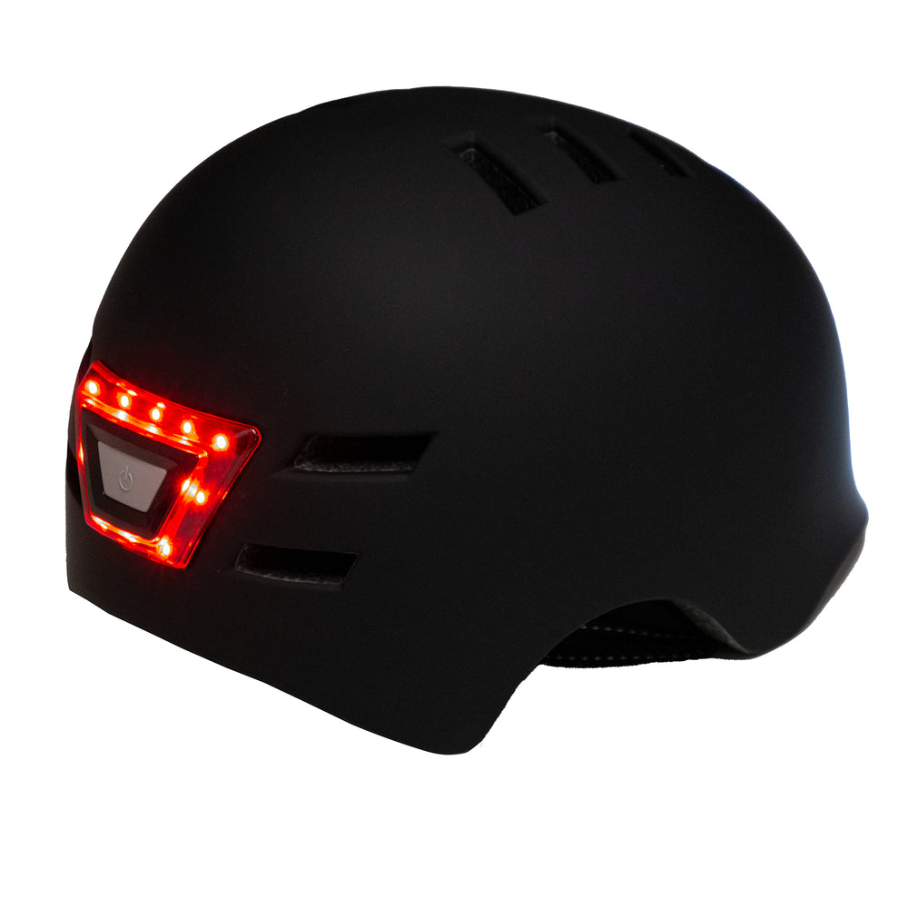 Bicycle & eBike Helmet with Front & Rear LED Lights – Black, Large