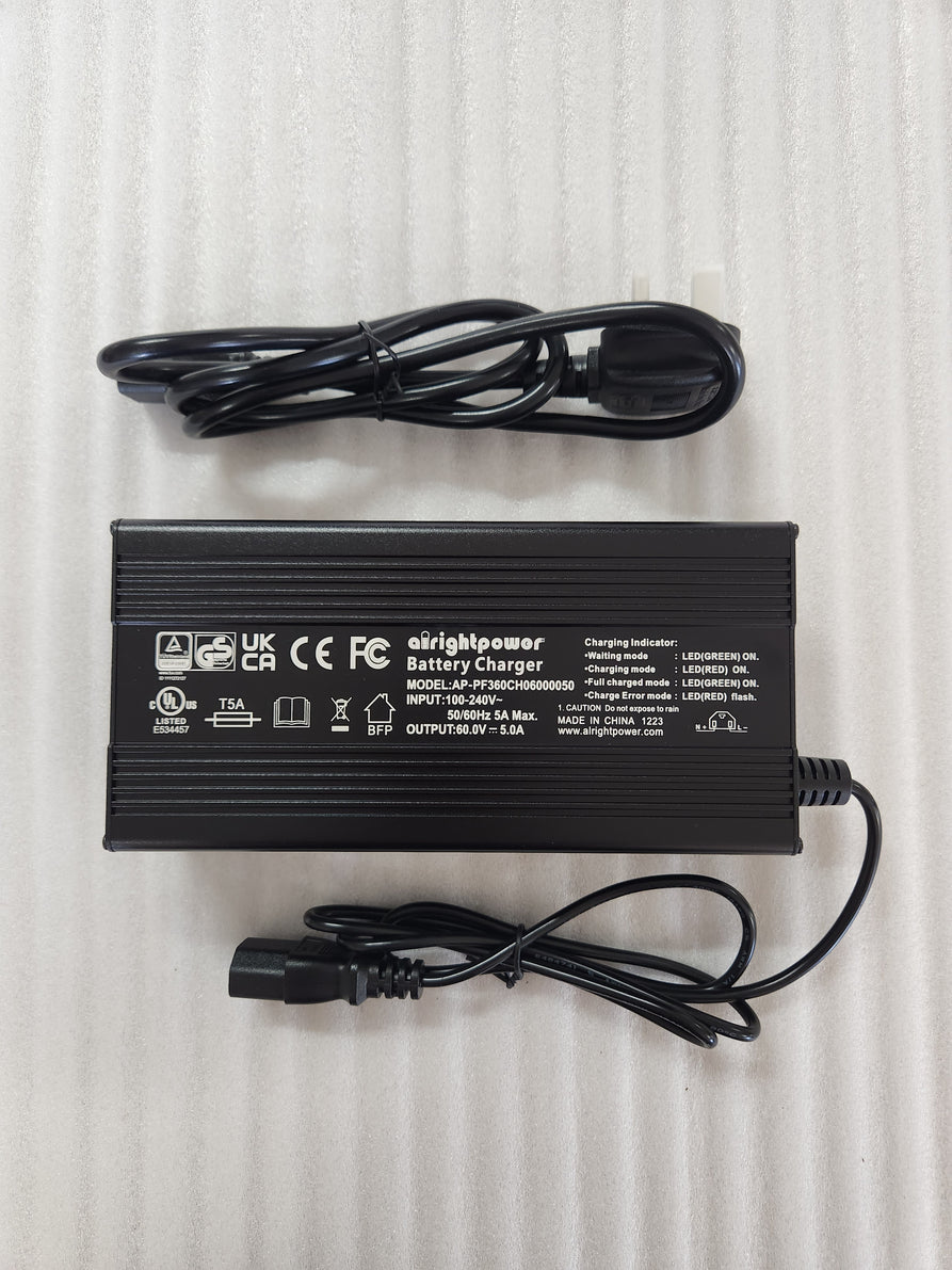 60V 5.0A Lithium Ion Charger PC Plug (T Type)