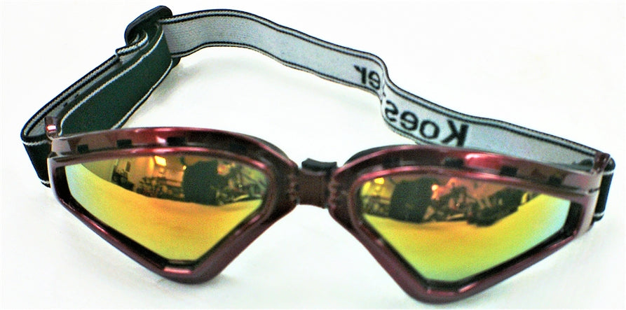 Goggles Red With Triangular Multicolor Lens