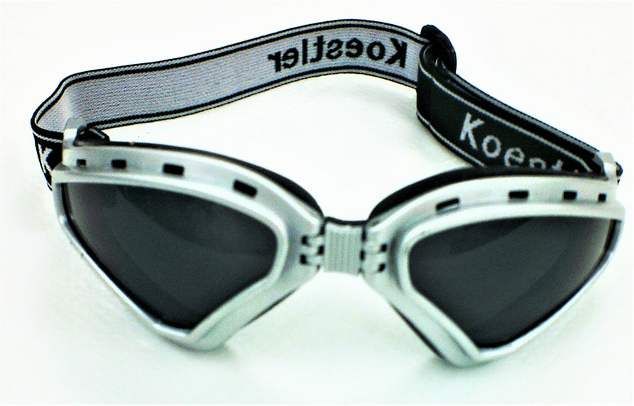Goggles Silver With Triangular Black Lens