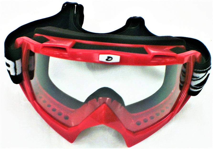 Racing Goggles Red With Clear Lens