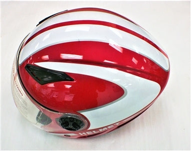 MAX 400D - Half face helmet - Red/White Stripe (XL)